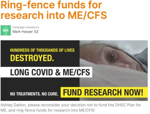Petition to UK government to ring fence research funds for ME/CFS